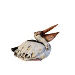 Blue Sky Clayworks PELICAN Ceramic Figurine 10 x 6.75 Coastal Seabird Beach NEW
